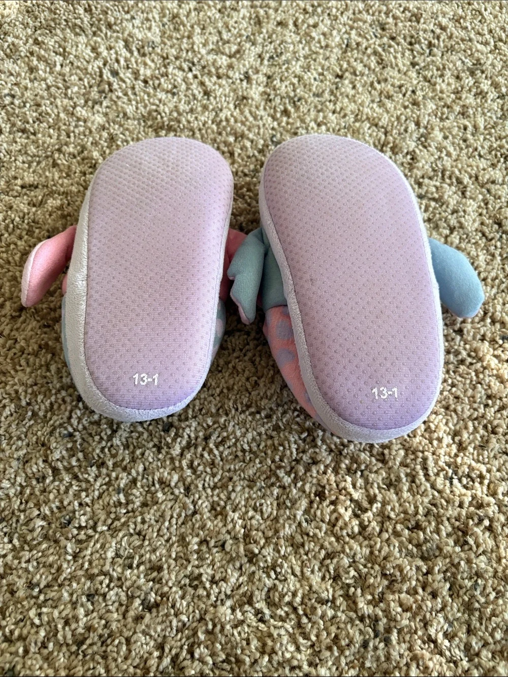 Kids Plush Angel and Stitch Slip-On Shoes - Pink & Light Blue